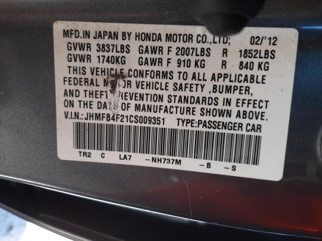 Photo 9 VIN: JHMFB4F21CS009351 - HONDA CIVIC HYBR 