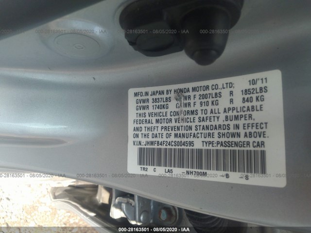 Photo 8 VIN: JHMFB4F24CS004595 - HONDA CIVIC HYBRID 