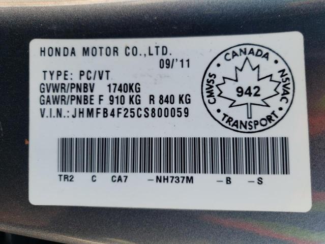 Photo 9 VIN: JHMFB4F25CS800059 - HONDA CIVIC HYBR 