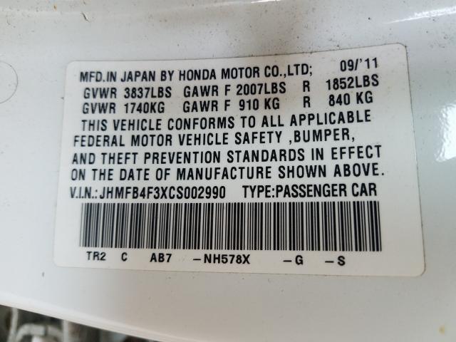 Photo 9 VIN: JHMFB4F3XCS002990 - HONDA CIVIC HYBR 