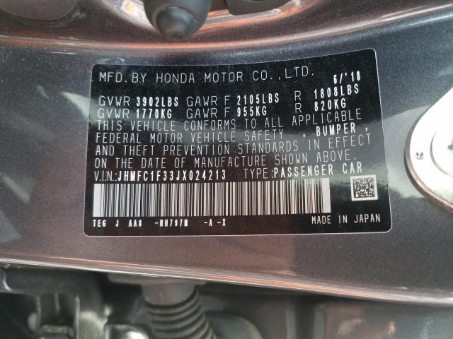 Photo 9 VIN: JHMFC1F33JX024213 - HONDA CIVIC EX 