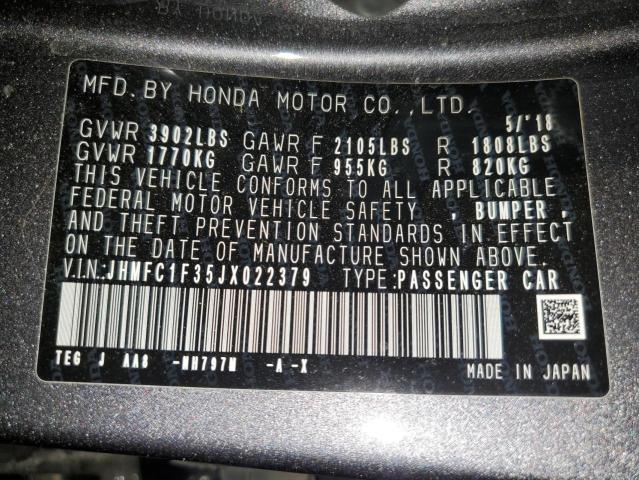 Photo 11 VIN: JHMFC1F35JX022379 - HONDA CIVIC 