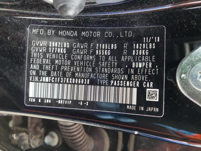 Photo 9 VIN: JHMFC1F37KX006038 - HONDA CIVIC EX 