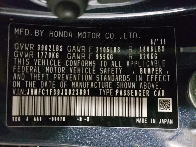 Photo 12 VIN: JHMFC1F39JX023891 - HONDA CIVIC EX 