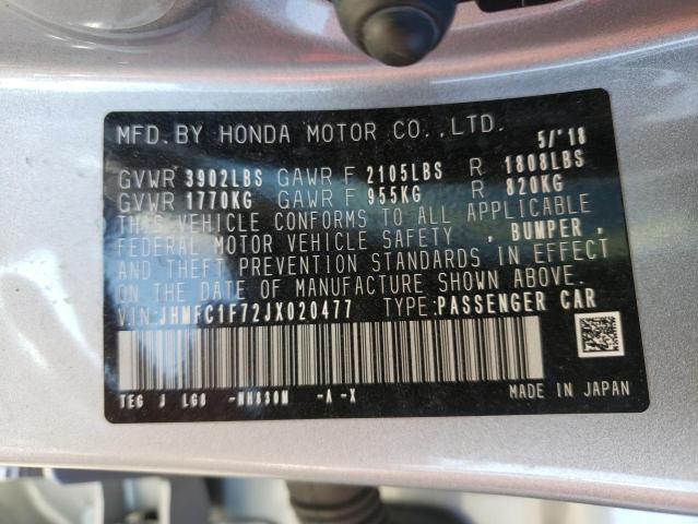 Photo 9 VIN: JHMFC1F72JX020477 - HONDA CIVIC EXL 