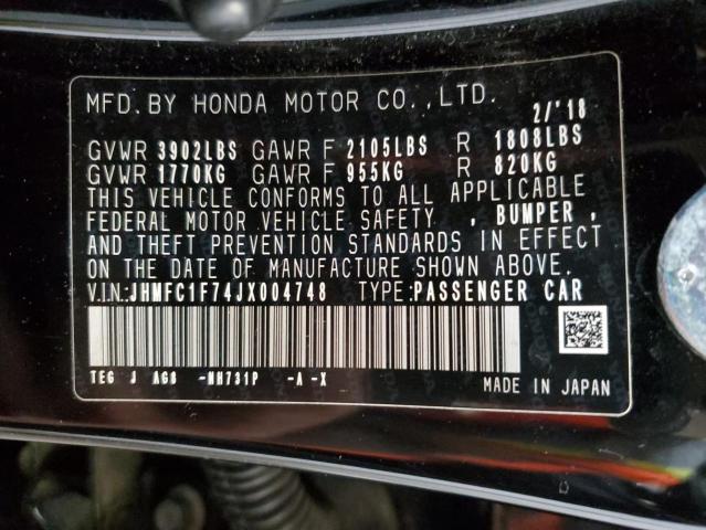 Photo 12 VIN: JHMFC1F74JX004748 - HONDA CIVIC EXL 