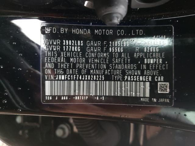 Photo 9 VIN: JHMFC1F74JX028225 - HONDA CIVIC EXL 