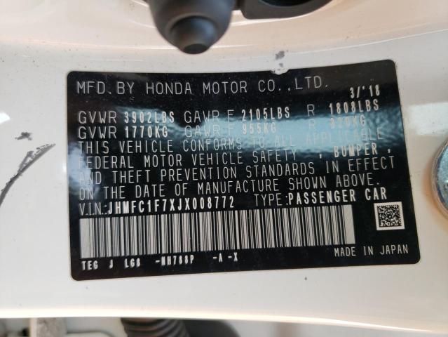 Photo 12 VIN: JHMFC1F7XJX008772 - HONDA CIVIC EXL 