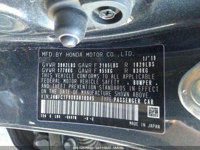 Photo 8 VIN: JHMFC1F9XKX010945 - HONDA CIVIC SEDAN 