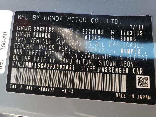 Photo 11 VIN: JHMFL5G42PX003098 - HONDA CIVIC 