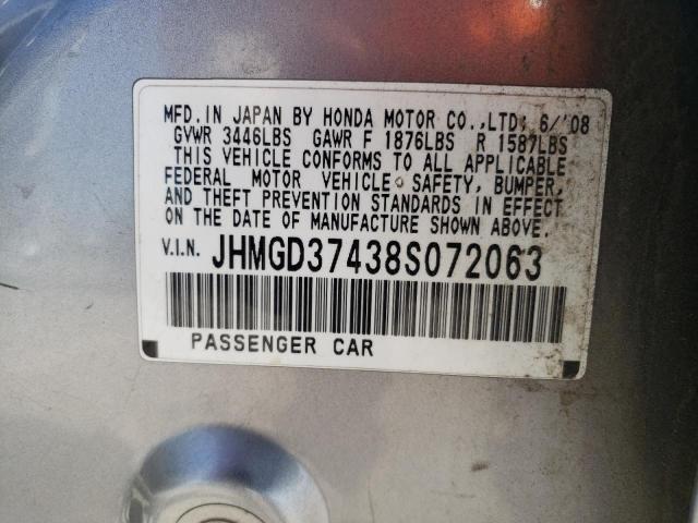 Photo 11 VIN: JHMGD37438S072063 - HONDA FIT 