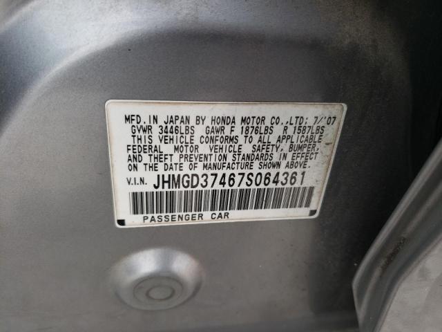 Photo 11 VIN: JHMGD37467S064361 - HONDA FIT 