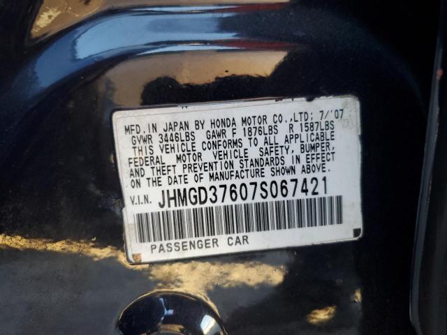 Photo 11 VIN: JHMGD37607S067421 - HONDA FIT 