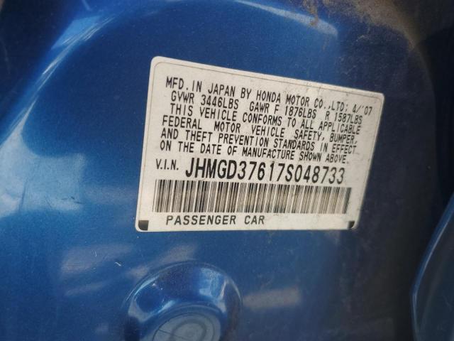 Photo 11 VIN: JHMGD37617S048733 - HONDA FIT 