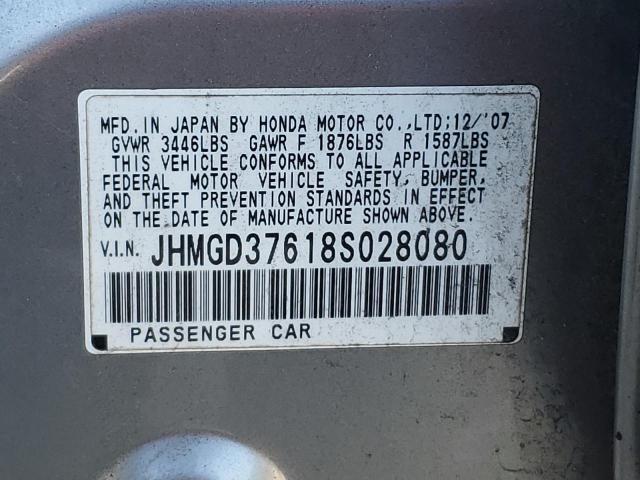 Photo 11 VIN: JHMGD37618S028080 - HONDA FIT SPORT 