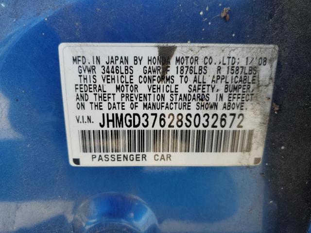 Photo 11 VIN: JHMGD37628S032672 - HONDA FIT 