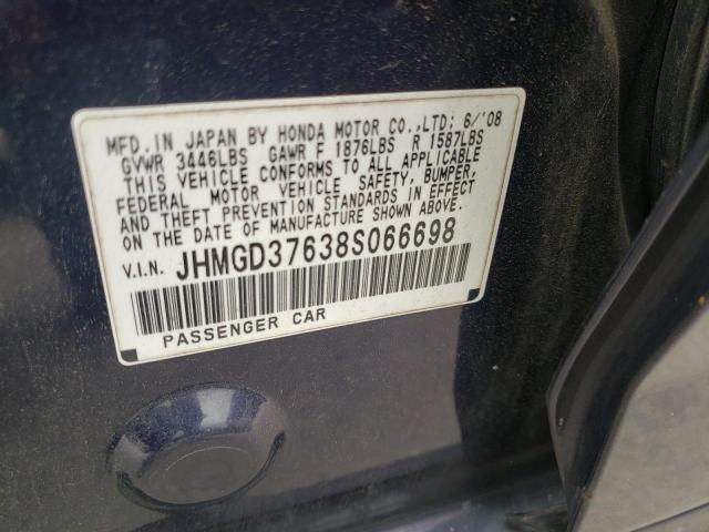 Photo 9 VIN: JHMGD37638S066698 - HONDA FIT SPORT 