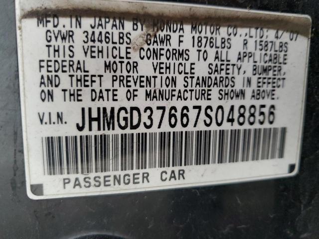 Photo 11 VIN: JHMGD37667S048856 - HONDA FIT S 