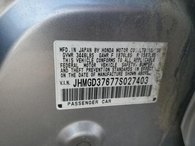 Photo 11 VIN: JHMGD37677S027403 - HONDA FIT 