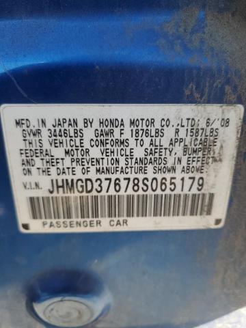 Photo 13 VIN: JHMGD37678S065179 - HONDA FIT SPORT 