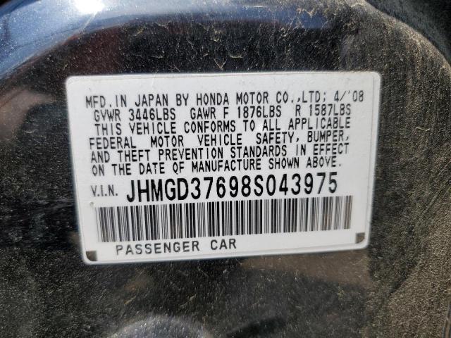 Photo 12 VIN: JHMGD37698S043975 - HONDA FIT 