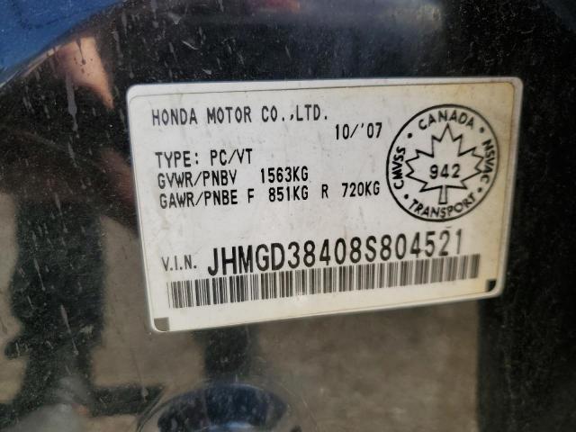 Photo 11 VIN: JHMGD38408S804521 - HONDA FIT 