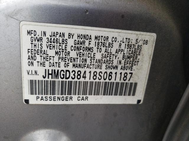 Photo 12 VIN: JHMGD38418S061187 - HONDA FIT 