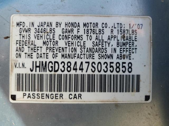 Photo 11 VIN: JHMGD38447S035858 - HONDA FIT 