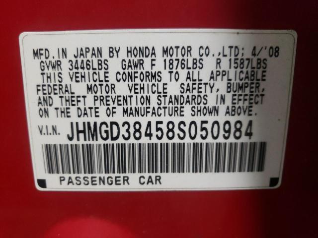 Photo 9 VIN: JHMGD38458S050984 - HONDA FIT 