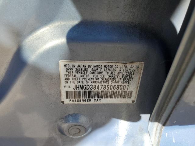 Photo 12 VIN: JHMGD38478S068001 - HONDA FIT 