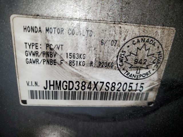 Photo 12 VIN: JHMGD384X7S820515 - HONDA FIT 