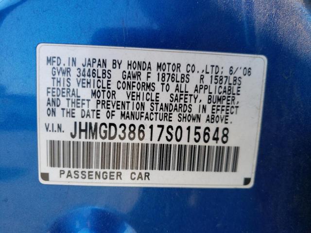 Photo 9 VIN: JHMGD38617S015648 - HONDA FIT S 