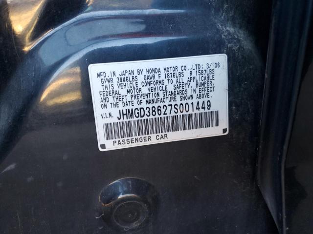 Photo 11 VIN: JHMGD38627S001449 - HONDA FIT S 