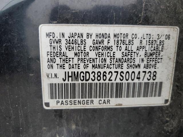 Photo 11 VIN: JHMGD38627S004738 - HONDA FIT 