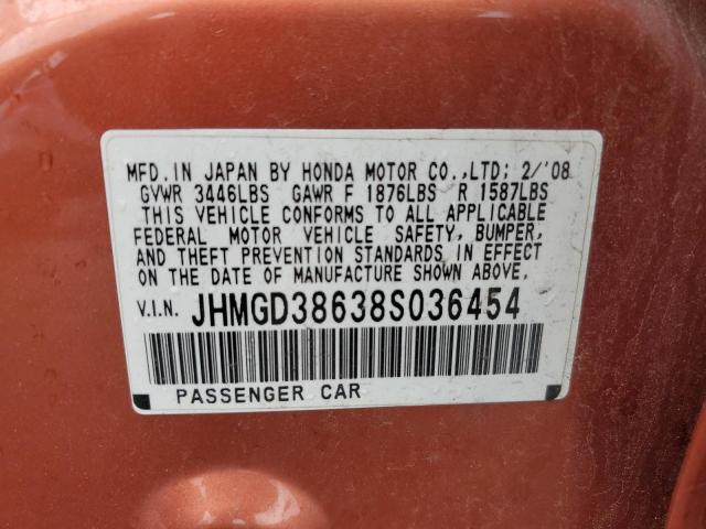 Photo 12 VIN: JHMGD38638S036454 - HONDA FIT 