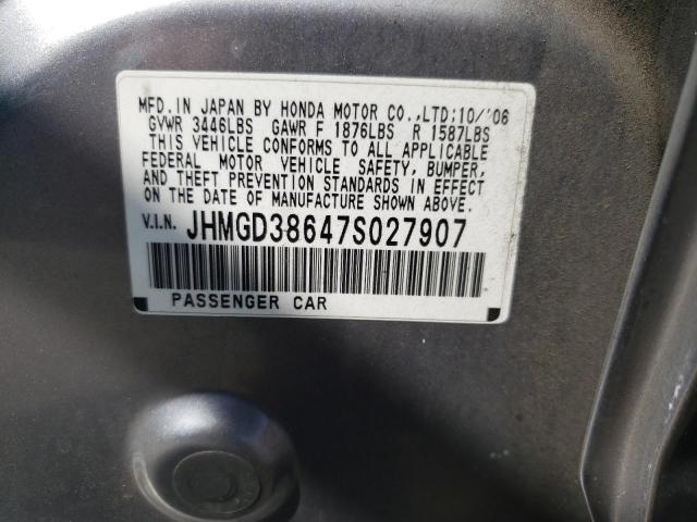 Photo 11 VIN: JHMGD38647S027907 - HONDA FIT S 