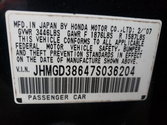 Photo 9 VIN: JHMGD38647S036204 - HONDA FIT S 