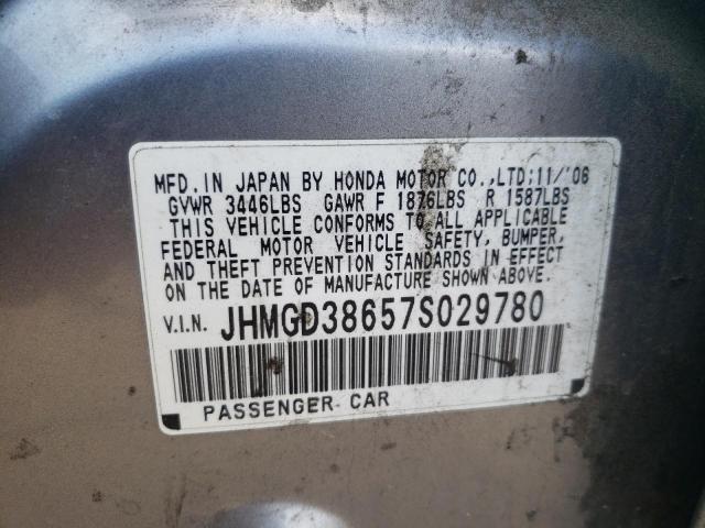 Photo 11 VIN: JHMGD38657S029780 - HONDA FIT 