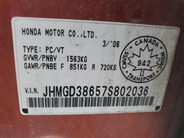 Photo 11 VIN: JHMGD38657S802036 - HONDA FIT 