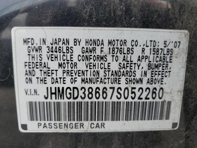 Photo 11 VIN: JHMGD38667S052260 - HONDA FIT 