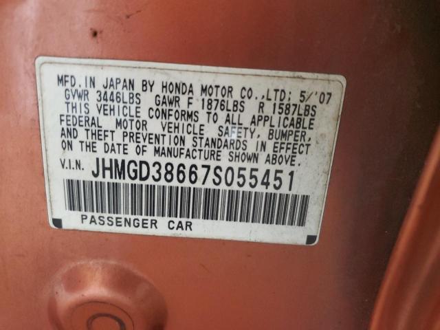 Photo 12 VIN: JHMGD38667S055451 - HONDA FIT 