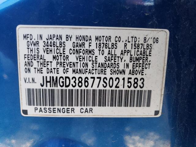 Photo 13 VIN: JHMGD38677S021583 - HONDA FIT S 