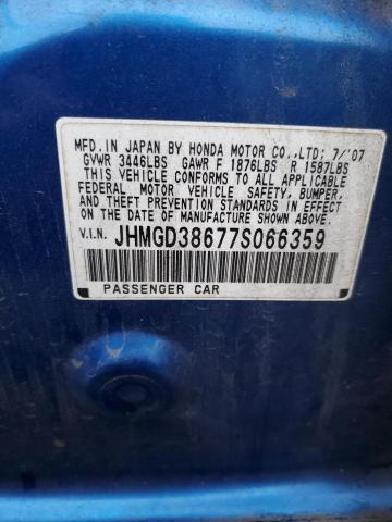 Photo 11 VIN: JHMGD38677S066359 - HONDA FIT S 