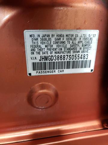 Photo 11 VIN: JHMGD38687S055483 - HONDA FIT 