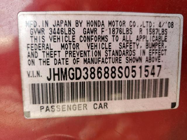 Photo 11 VIN: JHMGD38688S051547 - HONDA FIT 