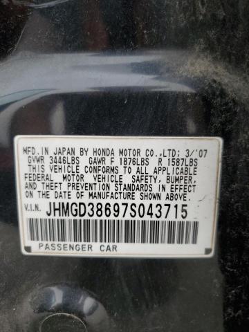 Photo 11 VIN: JHMGD38697S043715 - HONDA FIT 