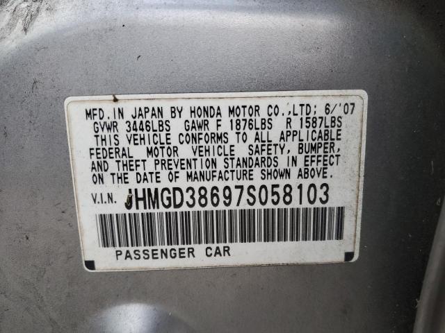 Photo 11 VIN: JHMGD38697S058103 - HONDA FIT S 