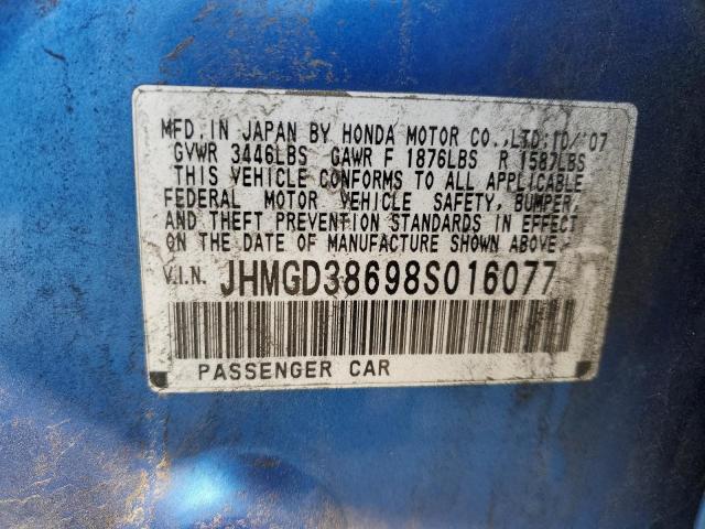 Photo 11 VIN: JHMGD38698S016077 - HONDA FIT SPORT 