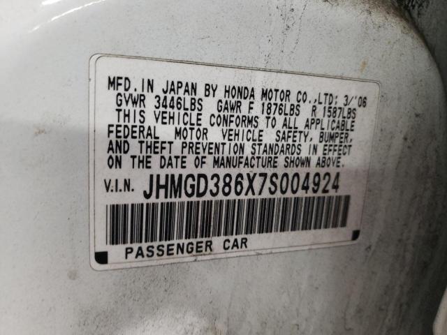 Photo 11 VIN: JHMGD386X7S004924 - HONDA FIT S 