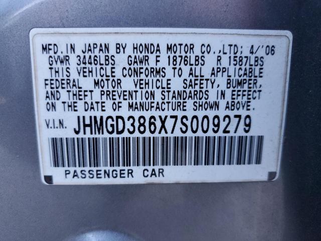 Photo 11 VIN: JHMGD386X7S009279 - HONDA FIT 